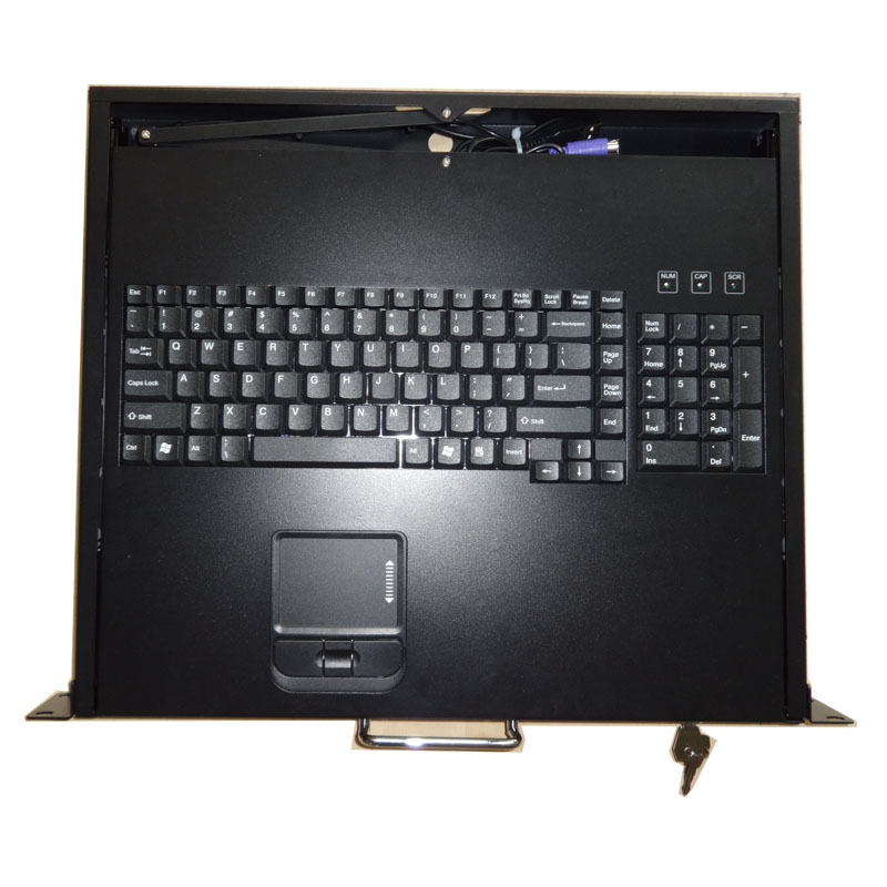 1U上架式觸摸鍵盤抽屜機柜鍵盤LKB91工業鍵盤工業抽屜工控鍵盤